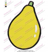 Yellow Pear Fruit Embroidery Design